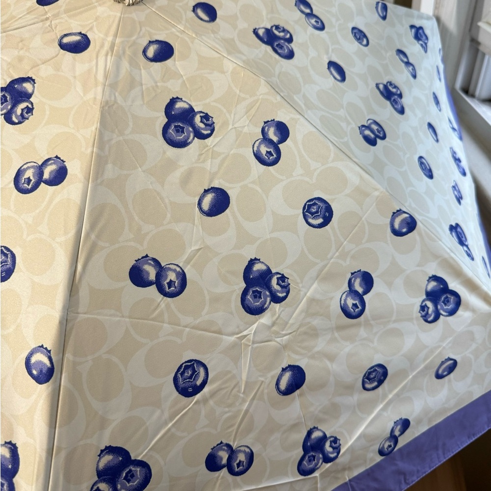 🫐Coach Mini Umbrella In Signature Blueberry Print UV Protection - Picture 4 of 9
